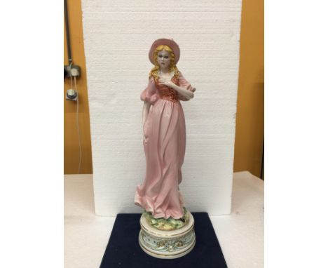 A BASSANO LARGE HANDPAINTED ITALIAN CERAMIC LADY FIGURE 54CM TALL 