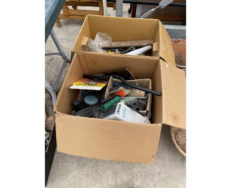 A LARGE ASSORTMENT OF TOOLS AND HARDWARE 