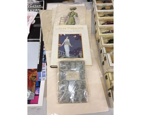 A QUANTITY OF VINTAGE PRINTS FROM 'JOURNAL DES DEMOISELLES' FEATURING LADIES IN PERIOD FASHION, ORIGINAL HAND COLOURED 'PUNCH