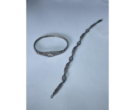 A SILVER MACINTOSCH BRACELET AND BANGLE 