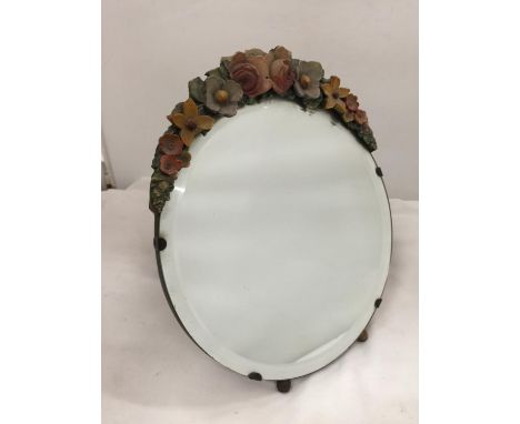 A VINTAGE 'BARBOLA' MIRROR WITH BEVELLED GLASS, DIAMETER 27.5CM 