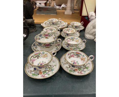 A QUANTITY OF 'CHINESE TREE' CHINA CUPS, SAUCERS, SERVING PLATES PLUS A LARGE BOOTHS 'FLORADORA' TEACUP AND SAUCER 