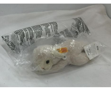 A STEIFF 'LINDA LAMM' WITH EAR TAG - NEW IN PACKAGING 