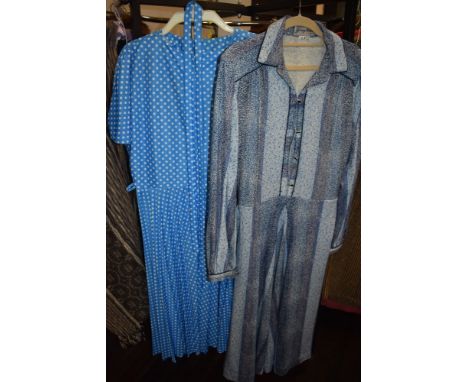 A collection of vintage and retro ladies clothing,mixed styles,eras and sizes.