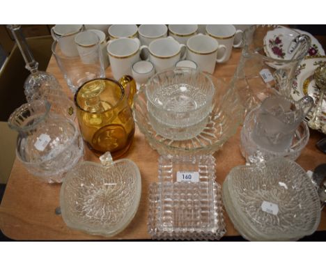 A selection of vintage glass and crystal including apple shaped dishes and fruit bowl.