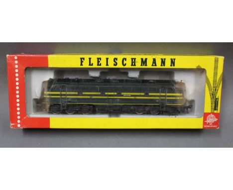 A Fleischmann HO scale diesel locomotive, Belgium state railways BNCF livery, in 4272 box