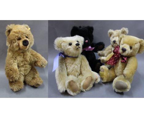 A 1980's/90s Steiff "Molly" brown bear, a Merrythought teddy bear, and other collectable teddy bears