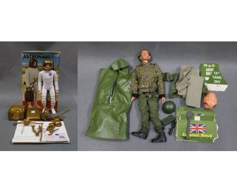 A 1960's Marx "Johnny Apollo" moveable spaceman astronaut, with its box and authentic astronaut equipment, together with a 19