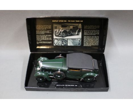 A Paul's Model Art 'Mini Champs' 1:18 scale Bentley 6.5 litre Blue Train Special 1930 classic car 