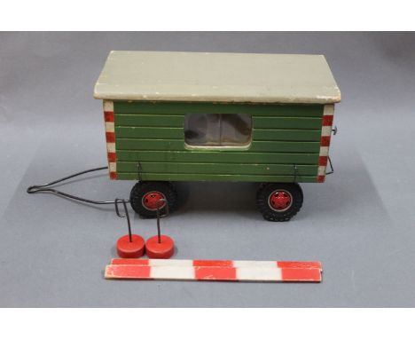 A 1960's Steiff construction trailer, painted in green