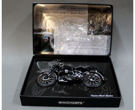 A Paul's Model Art 'Mini Champs' 1:12 scale Classic Bike Series Vincent Blackshadow motorbike 
