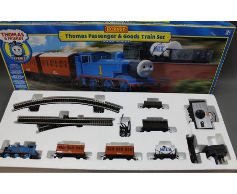 A Hornby 00 gauge Thomas &amp; Friends "Thomas Passenger &amp; Goods train set" electric train set (R9271), comprising Thomas