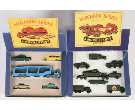 Matchbox Regular Wheels Reproduction Gift Sets pair (1) Army Transport Presentation Set containing Major Pack M3 Thornycroft 