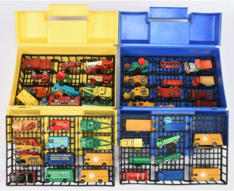 Matchbox Regular Wheels pair of plastic carry cases for 24 Models - each case contains 2 x plastic tray with various Regular 