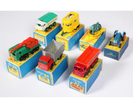 Matchbox Regular Wheels mixed group to include 38c Honda Motorcycle &amp; Trailer; 30c Faun Mobile Crane; 17d Foden "Hovering