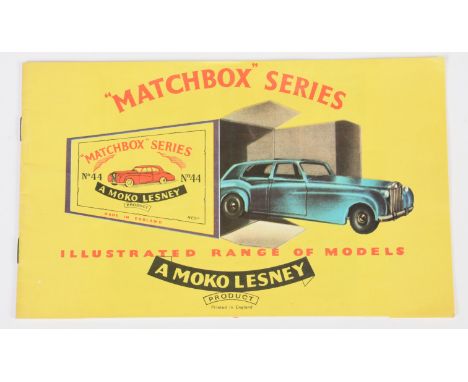Matchbox 1958 16-page colour catalogue, "1958 Catalog" - front &amp; rear pages are Good Plus, some very light marks, remaind