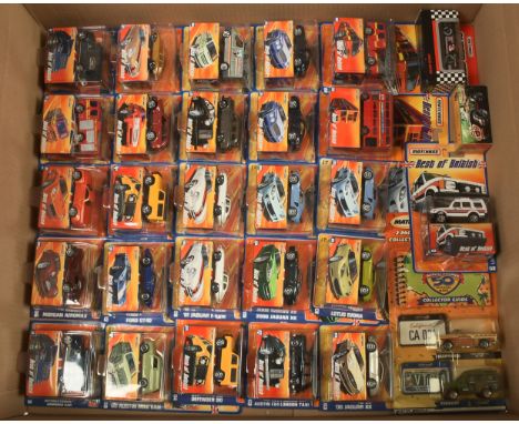 Matchbox Superfast "Best Of British" models to include 02 Land Rover Discovery Police; 09 Austin Mini Van; 05 1961 Jaguar E T