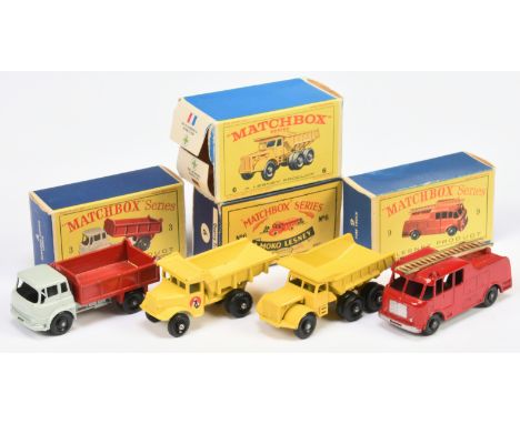 Matchbox Regular Wheels group of Construction &amp; other Vehicles. (1) 3b Bedford TK Tipper Truck - light grey cab &amp; cha