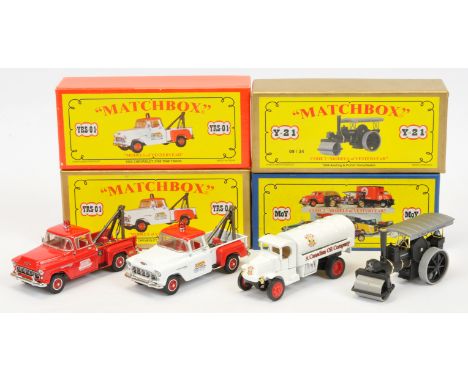 Matchbox Models of Yesteryear Code 2 issues (1) YRS01 1955 Chevrolet 3100 Tow Truck "Annual Toyshow Leipzig 2008" - white/red