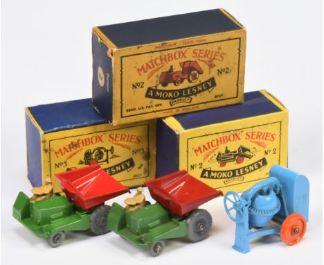 Matchbox Regular Wheels Construction group (1) 2b Muir Hill Site Dumper - Stannard Code 1 - dark green, tan driver without in