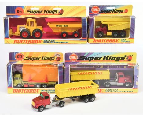 Matchbox SuperKings, a Construction/Commercial Group to include, K-4 Big Tipper, K-9 Muir-Hill Tractor and Trailer, K-13 DAF 