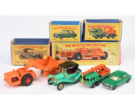 Matchbox Mixed group (1) Kingsize K6 Allis-Chalmers Motor Earth Scraper - bright pastel orange, maroon engine, silver trim, r
