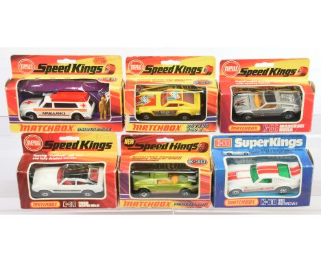 Matchbox Speedkings and Superkings, a mixed group of Racing Vehicles to include, K-56 Maserati Bora, K-30 Mercedes, K-60 Ford
