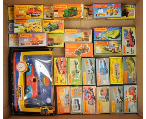 Matchbox, a mixed group of Commercial Vehicles of Regular Wheels and Superfast In Reproduction and Custom Made Boxes to inclu