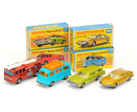 Matchbox Superfast early 1970s group (1) 23a Volkswagen Transporter Camper Van - blue body without fuel filler flap cast &amp