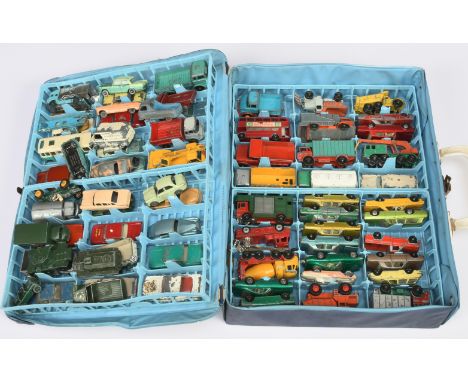 Matchbox Regular Wheels Unboxed group including 59b Ford Fairlane Fire Cheif Car; 2 x 75b Ferrari Berlinetta; various commerc