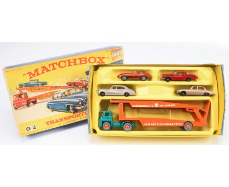 Matchbox Regular Wheels G2 Car Transporter Gift Set - later issue with plastic inner vac-form packing tray - containing (1) 2