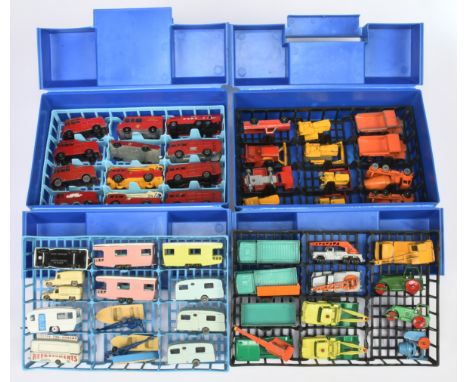 Matchbox Regular Wheels pair of plastic carry cases for 24 Models - each case contains 2 x plastic tray with various Regular 