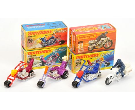 Matchbox Superfast group of Choppers &amp; Motorcycles. (1) 38b Stingeroo - metallic purple frame, lilac plastic handlebars (