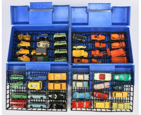 Matchbox Regular Wheels pair of plastic carry cases for 24 Models - each case contains 2 x plastic tray with various Regular 