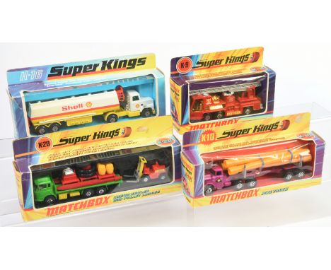 Matchbox SuperKings, a Construction/Commercial Group to include, K-10 Pipe Truck, K-16 Articulated Petrol Tanker, K-9 Fire Te