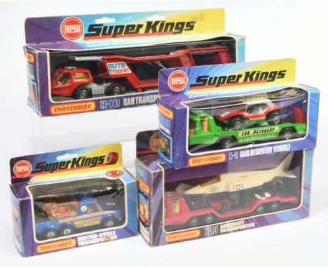 Matchbox SuperKings, a Transporter Group to include, K-10 Car Transporter, K-13 Aircraft Transporter, K-6 Motorcycle Transpor