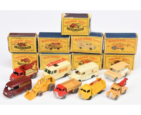 Matchbox Regular Wheels Commercial group to include 13c Ford Thames Trader Wreck Truck -&nbsp; light orange black outline dec