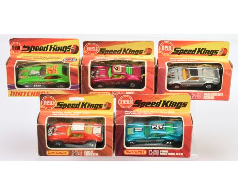 Matchbox Speed Kings group to include K39 Milligans Mill Dragster;&nbsp; K54 AMX Javelin - metallic magenta body with racing 