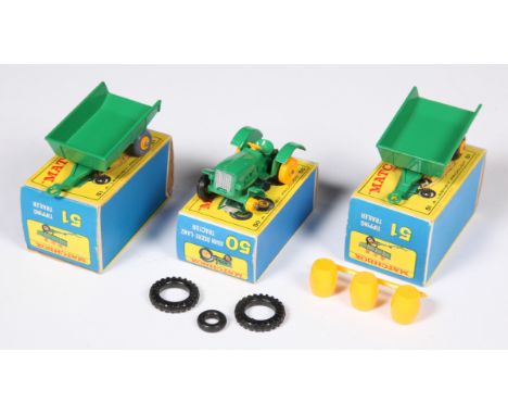 Matchbox Regular Wheels Agricultural group (1) 50b John Deere Lanz Tractor - green with yellow hubs &amp; black plastic tyres
