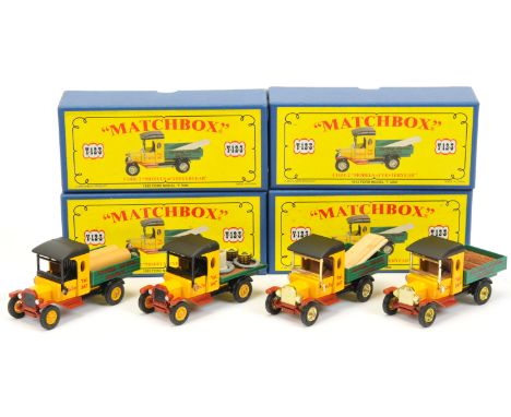 Matchbox Models of Yesteryear Code 2 issues (1) Y-12-3 1912 Ford Model T Pick-up Truck "HoJo" - yellow cab, green rear body, 