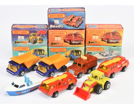 Matchbox Superfast a group to include 16a Badger - bronze, cream antenna; 29c Tractor Shovel - yellow, red bucket; 2 x 23 Atl