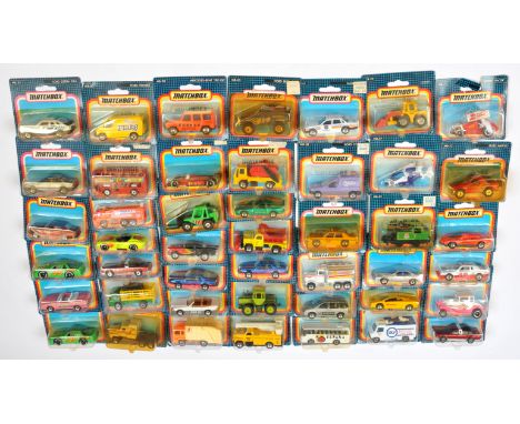 Matchbox Superfast MB Series, a Blister Pack group of Models to include, MB43 57 Chevrolet Chevy; MB49 Lamborghini Diablo; MB