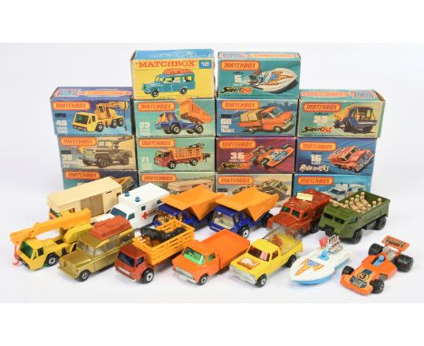 Matchbox Superfast Mixed group of models to include 16a Badger Radar Truck - metallic bronze body, chrome radar scanner dark 