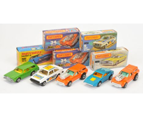 Matchbox Superfast group (1) 9c Ford Escort RS2000 - white body with racing number 9 labels, clear windows, dark tan interior