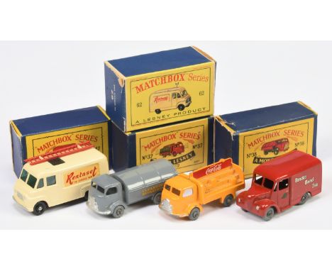 Matchbox Regular Wheels group of Commercial vehicles most with metal wheels (1) 37a Karrier Bantam Coca Cola Delivery Truck -