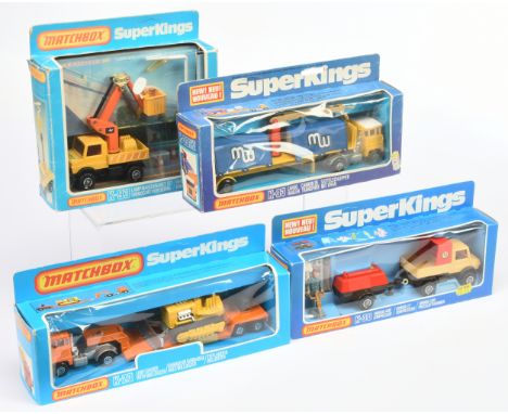 Matchbox SuperKings, an Construction Group to include, K-30 Unimog and Compressor, K-33 Cargo Hauler, K-93 Lamp Maintenance S