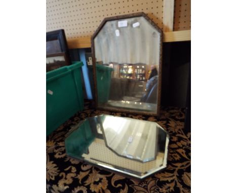 An 'A-frame' gilt mirror and an Art Deco mirror