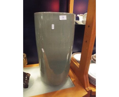 A large modern celadon vase/stick stand with character marks to base 