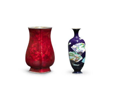 Two cloisonné-enamel vasesOne vase by Ota Toshiro (active ca. 1868-1940), both vases Meiji (1868-1912) or Taisho (1912-1926) 