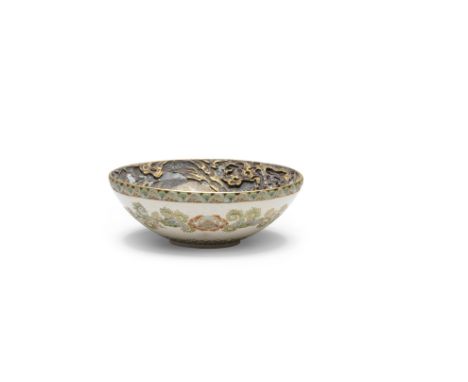 A Satsuma conical bowlMeiji period (1868-1912), late 19th/early 20th centuryDecorated in enamels and gilt, the interior depic